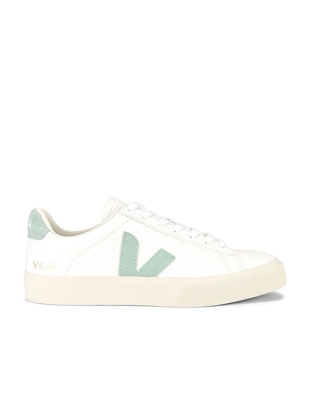 Like new Veja Campo Sneaker in Extra White & Matcha green, 38/7